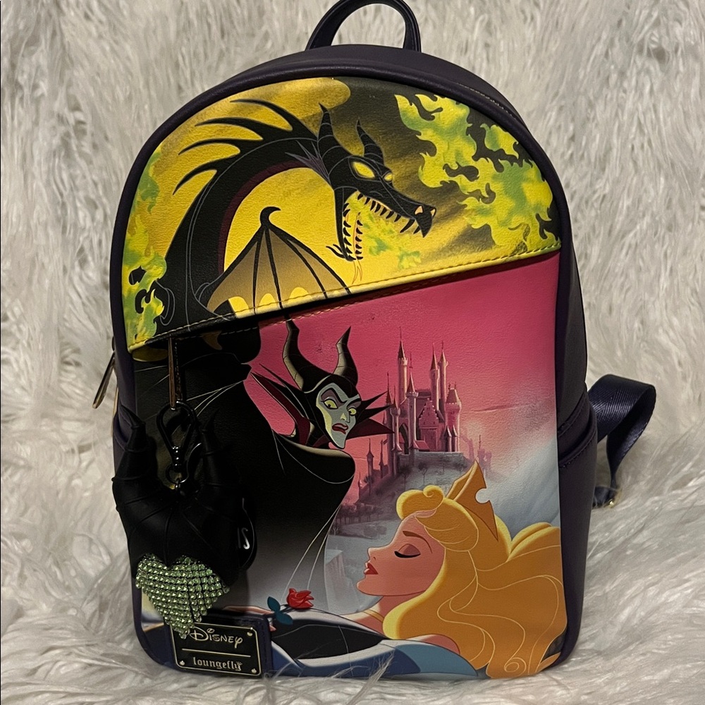 Like New Disney Loungefly Palm Sleeping Beauty Ba… - image 8